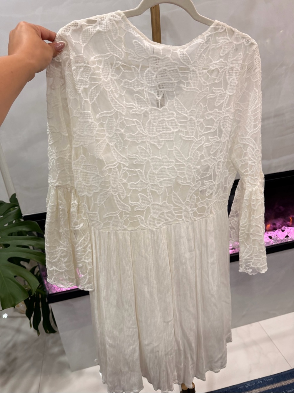 Shyanne Ivory Lace-Detail Mini Dress - Picture 3 of 4